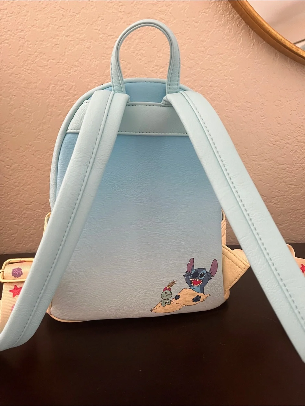 Loungefly Disney Stitch Beach Mini Backpack - Blue, Cream, Pink, Red